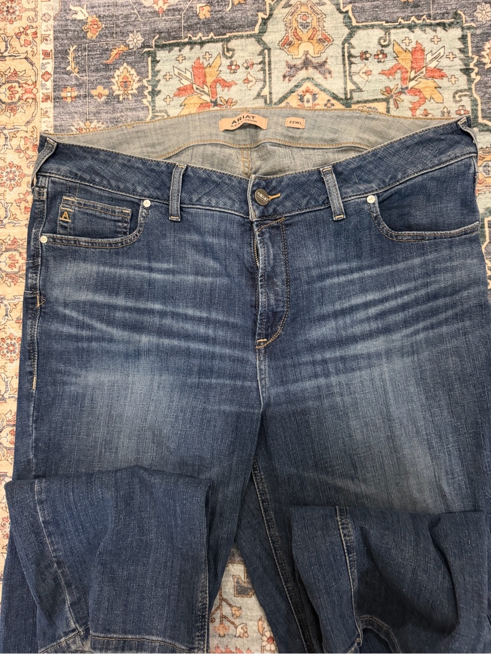 Denim Jeans with Contrast Stitching - Blue